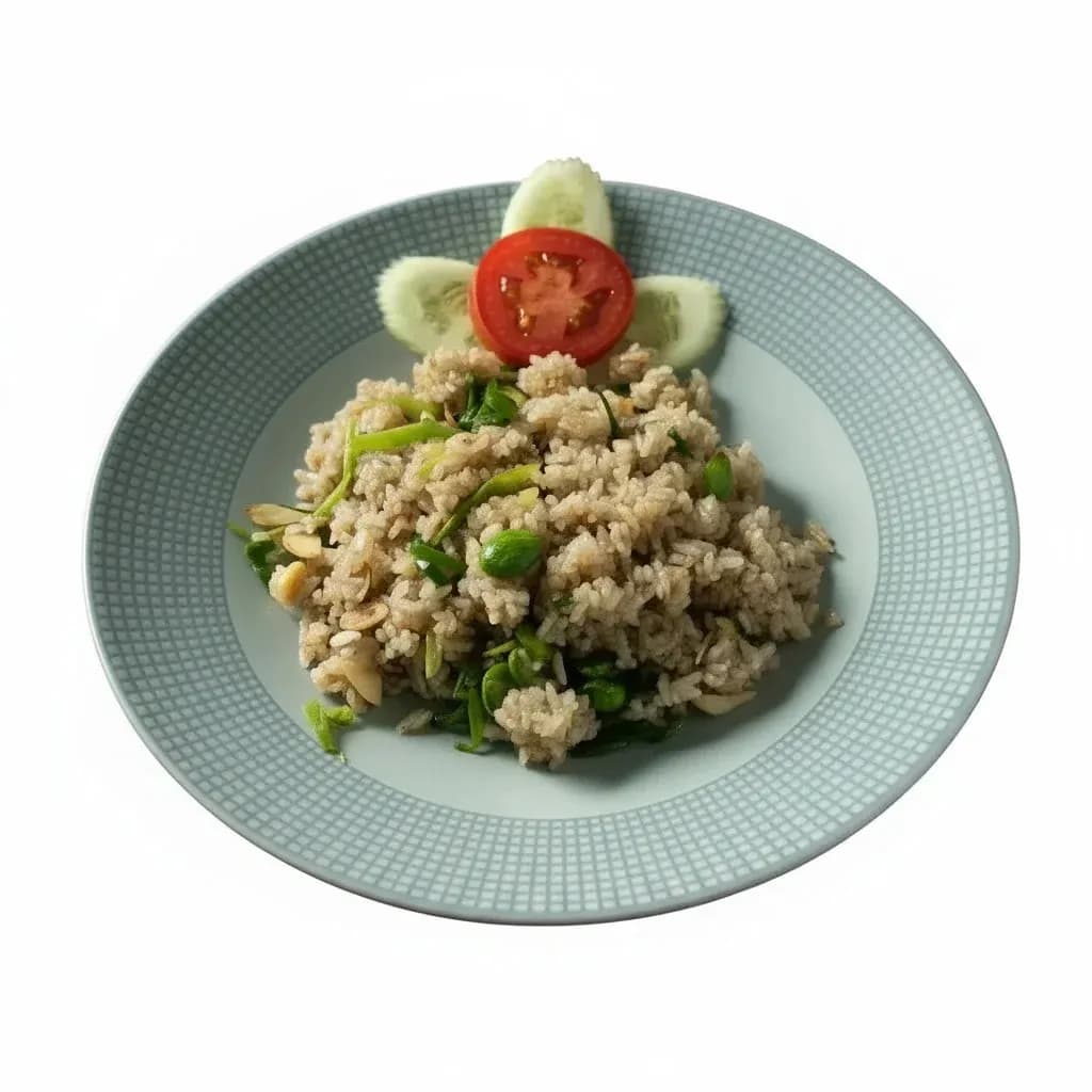 Same dish after preparing light and composition—warmer food lighting and reframed with more space around the subject.